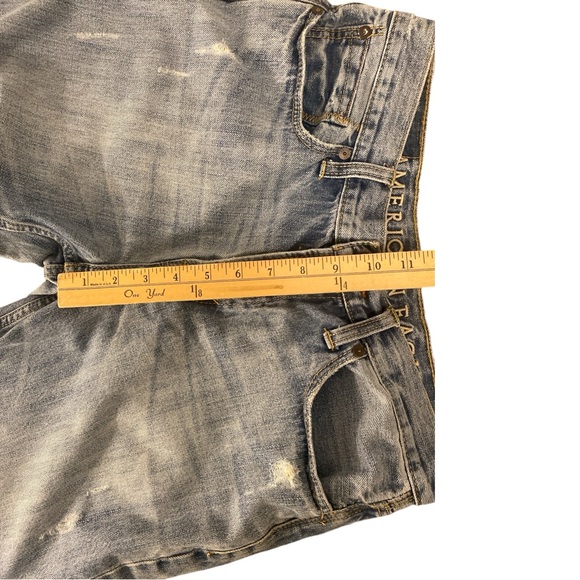 American Eagle Jeans Men’s 31X31 Blue Bootcut Light Wash Distressed Grunge Y2K - Picture 10 of 11